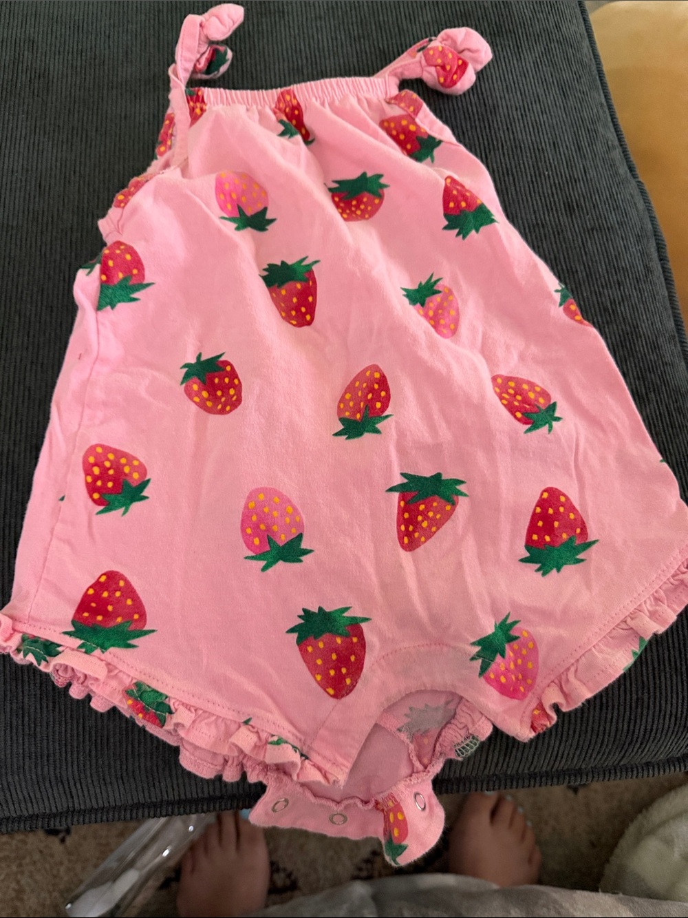 Old Navy Pink Strawberry Print Girls' Romper